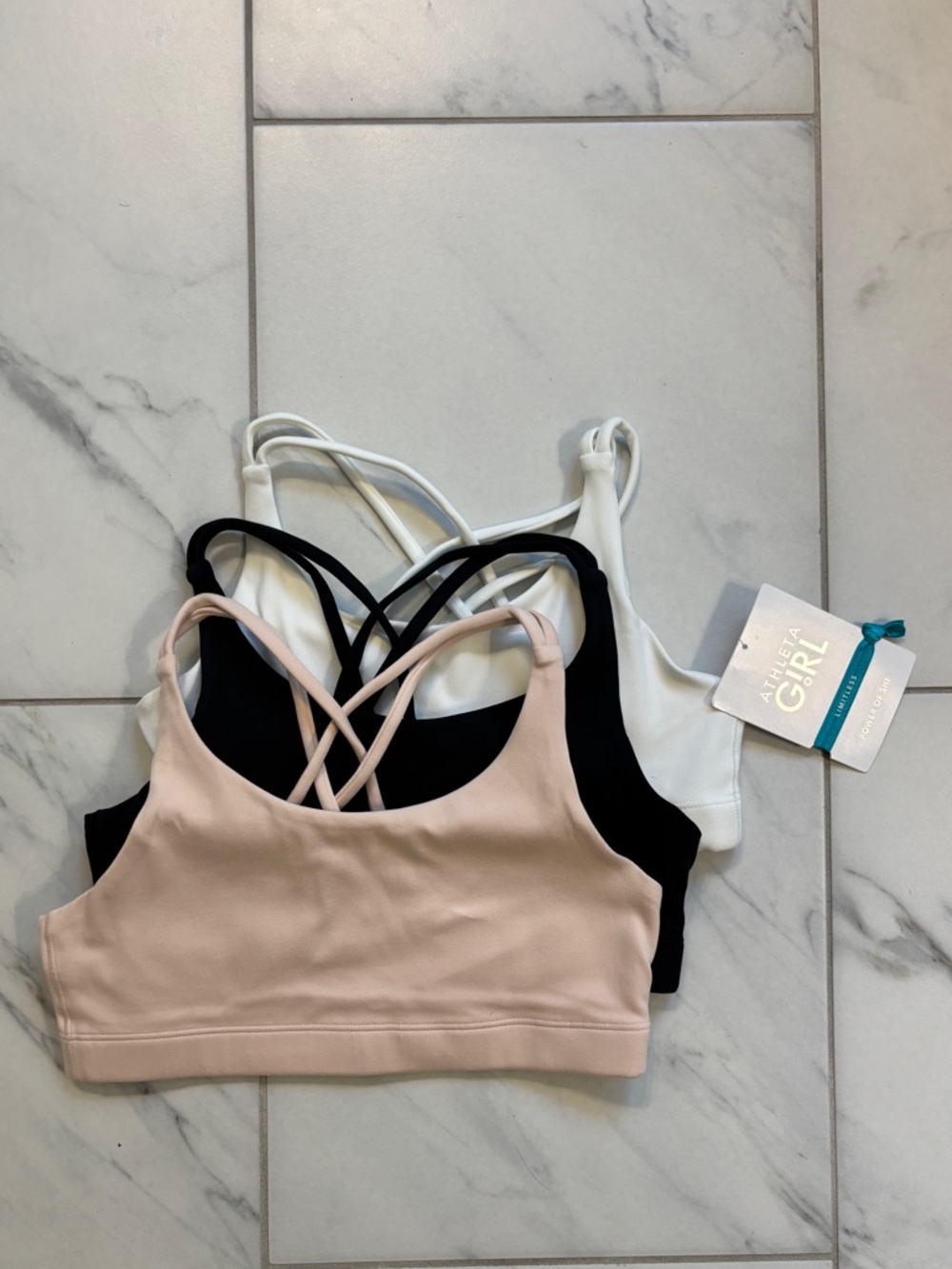 NWT Athleta Girl Upbeat Bra 3-pack - L/12